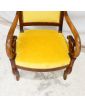Fauteuil à Crosse en Velours Jaune
