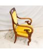 Fauteuil à Crosse en Velours Jaune