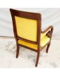 Fauteuil à Crosse en Velours Jaune