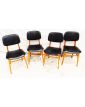 Série de 4 Chaises Style Scandinave en Skaï Noir