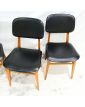 Série de 4 Chaises Style Scandinave en Skaï Noir