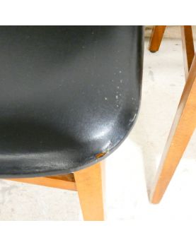 Série de 4 Chaises Style Scandinave en Skaï Noir