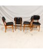 Série de 4 Chaises Style Scandinave en Skaï Noir