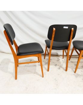 Série de 4 Chaises Style Scandinave en Skaï Noir