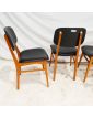 Série de 4 Chaises Style Scandinave en Skaï Noir