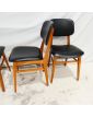 Série de 4 Chaises Style Scandinave en Skaï Noir