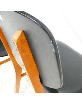 Série de 4 Chaises Style Scandinave en Skaï Noir