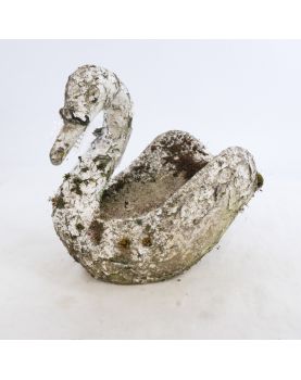 Ancienne Jardinière Cygne en Ciment