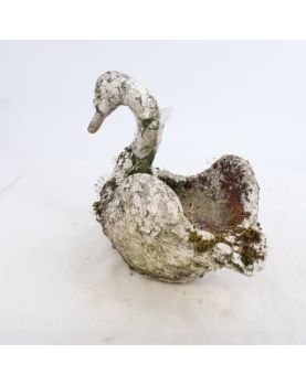Ancienne Jardinière Cygne en Ciment