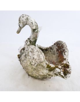 Ancienne Jardinière Cygne en Ciment