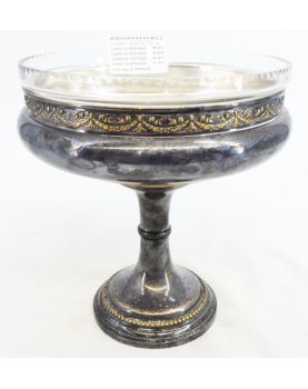 Coupe Centre de Table en Métal Argenté