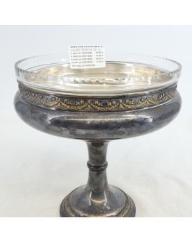 Coupe Centre de Table en Métal Argenté