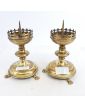 Paire de Bougeoirs d'Autel en Laiton Pieds Tripode en Pattes de Lion
