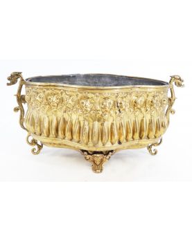 Jardinière en Laiton Repoussé