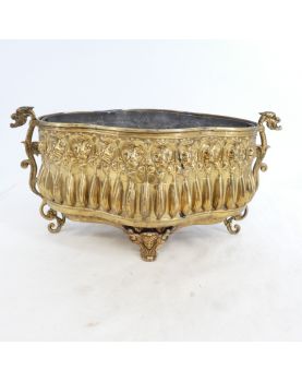 Jardinière en Laiton Repoussé