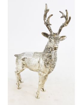 Cerf en Métal Argenté