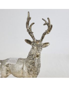 Cerf en Métal Argenté