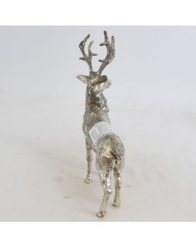 Cerf en Métal Argenté