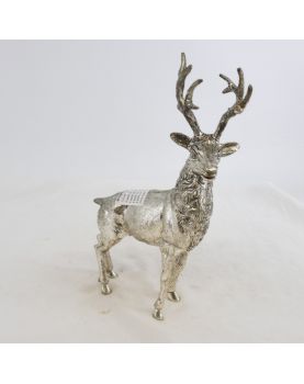 Cerf en Métal Argenté