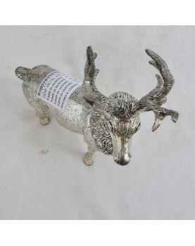 Cerf en Métal Argenté
