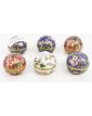 Série de 6 Petite Boîte Ronde Cloisonnée Asie