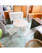 Ensemble de Jardin Fer Forgé Crème 1 Table et 4 Chaise