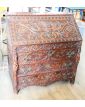 19th Century Carved Secretary with 3 Glass Top Drawers