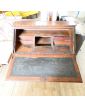 19th Century Carved Secretary with 3 Glass Top Drawers