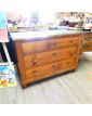 Commode Secrétaire XIXe Siècle 3 Tiroirs en Merisier avec Plaque en Verre