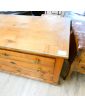 Commode Secrétaire XIXe Siècle 3 Tiroirs en Merisier avec Plaque en Verre