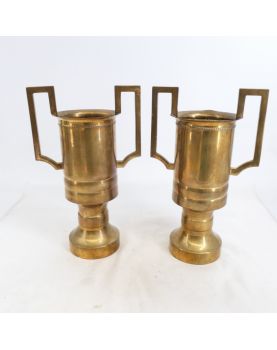 Pair of VILLEDIEU Brass Vases