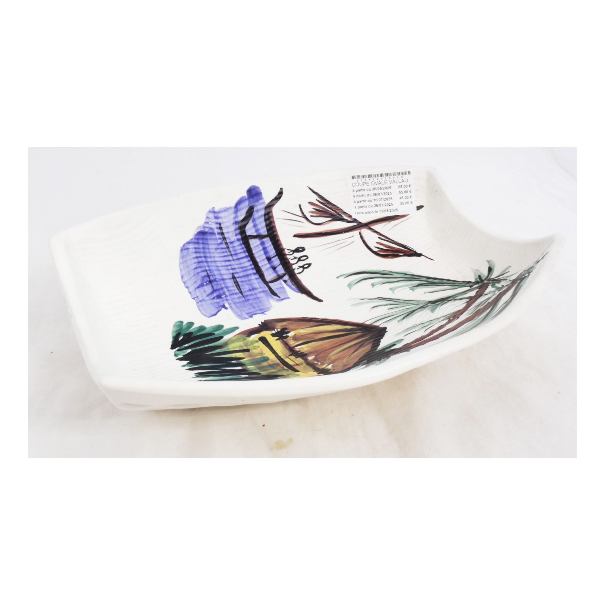 VALLAURIS Oval Cup African Decor VALLAURIS Oval Cup African Decor