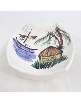 Coupe Ovale VALLAURIS Décor Africain
