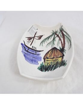 Coupe Ovale VALLAURIS Décor Africain