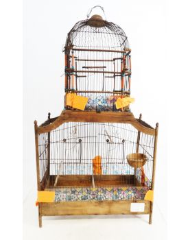 Antique Wooden and Iron Birdcage