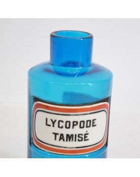 Ancien Flacon de Pharmacie Verre Bleu Sans Bouchon