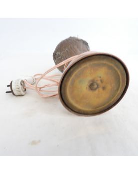 Art Nouveau Copper Lamp Base with Floral Decor