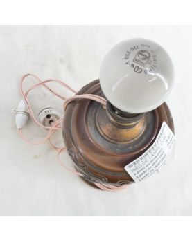 Art Nouveau Copper Lamp Base with Floral Decor