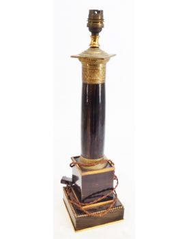 Pied de Lampe Empire Placage Acajou
