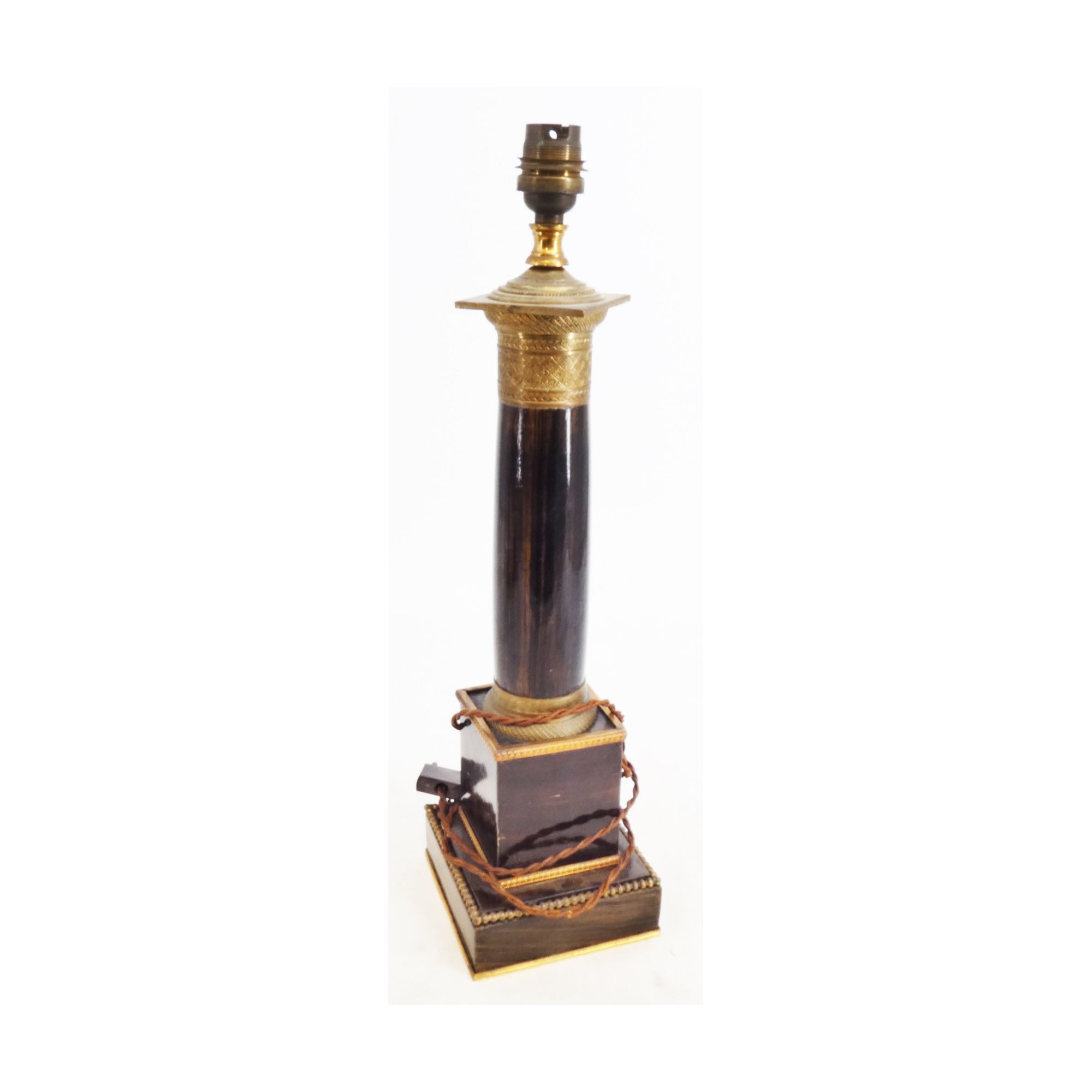 Empire Mahogany Veneer Lamp Base Empire Mahogany Veneer Lamp Base