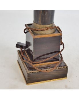 Pied de Lampe Empire Placage Acajou