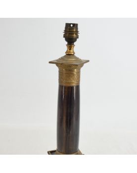 Pied de Lampe Empire Placage Acajou