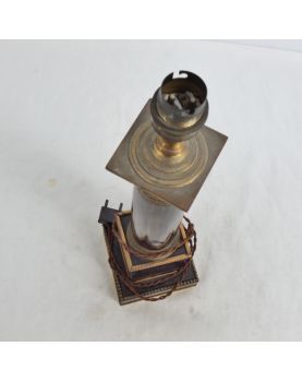Pied de Lampe Empire Placage Acajou
