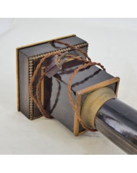 Pied de Lampe Empire Placage Acajou