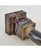 Pied de Lampe Empire Placage Acajou