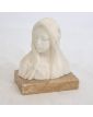 Petit Buste en Albâtre avec Socle en Marbre