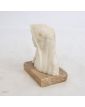 Petit Buste en Albâtre avec Socle en Marbre