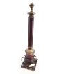 Pied de Lampe en Placage Style Empire sur Socle en Marbre