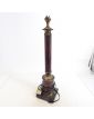 Pied de Lampe en Placage Style Empire sur Socle en Marbre
