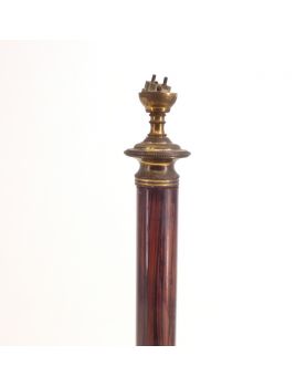 Pied de Lampe en Placage Style Empire sur Socle en Marbre